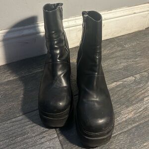 Dolls Kill Black Platform Boots
